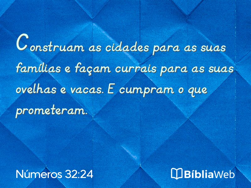 Números 32:24 em imagem para compartilhar