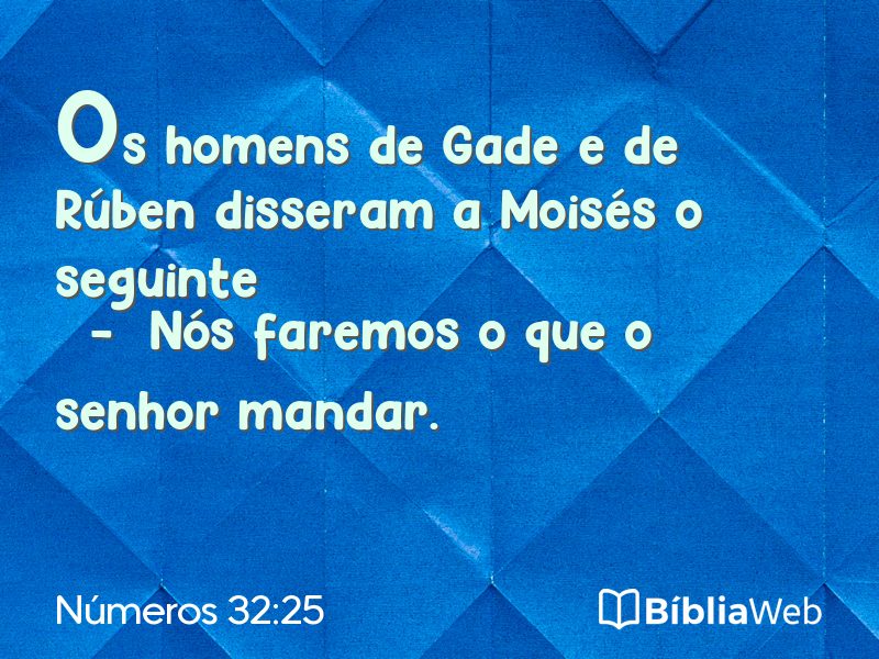 Números 32:25 em imagem para compartilhar