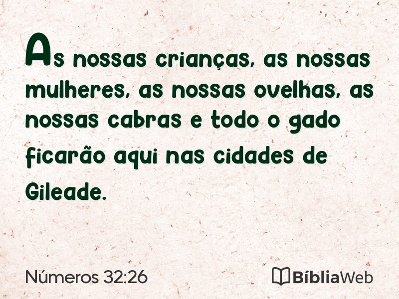 Números 32:26 em imagem para compartilhar