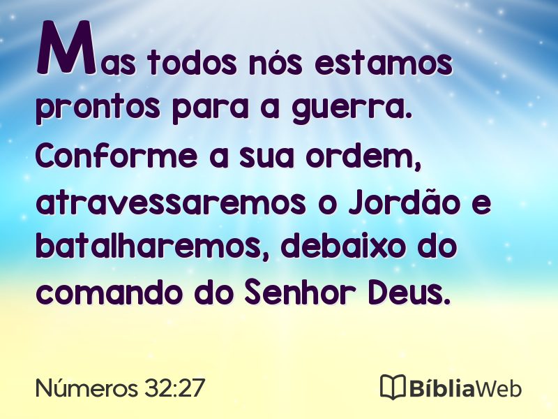 Números 32:27 em imagem para compartilhar
