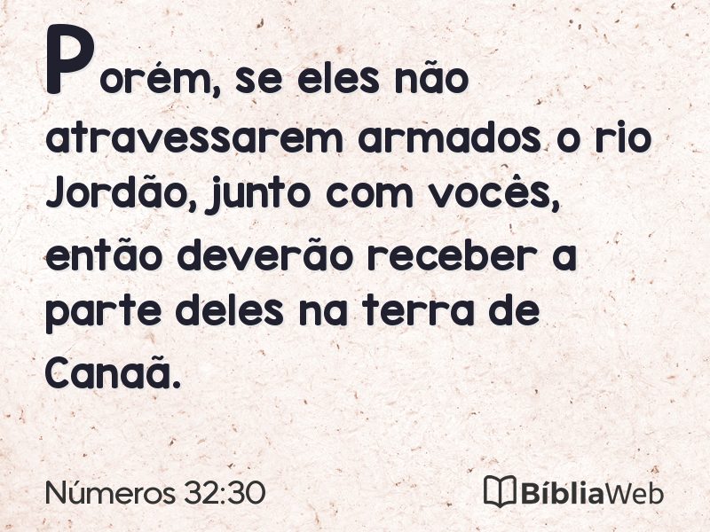 Números 32:30 em imagem para compartilhar