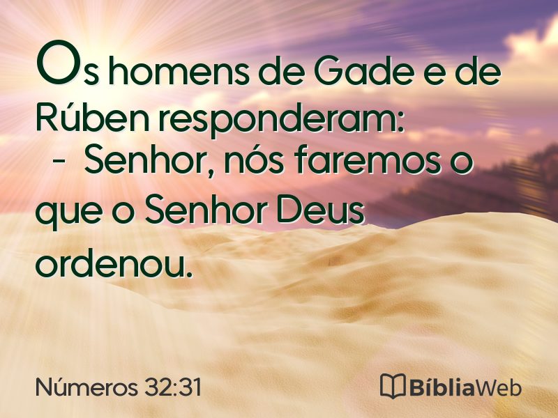Números 32:31 em imagem para compartilhar