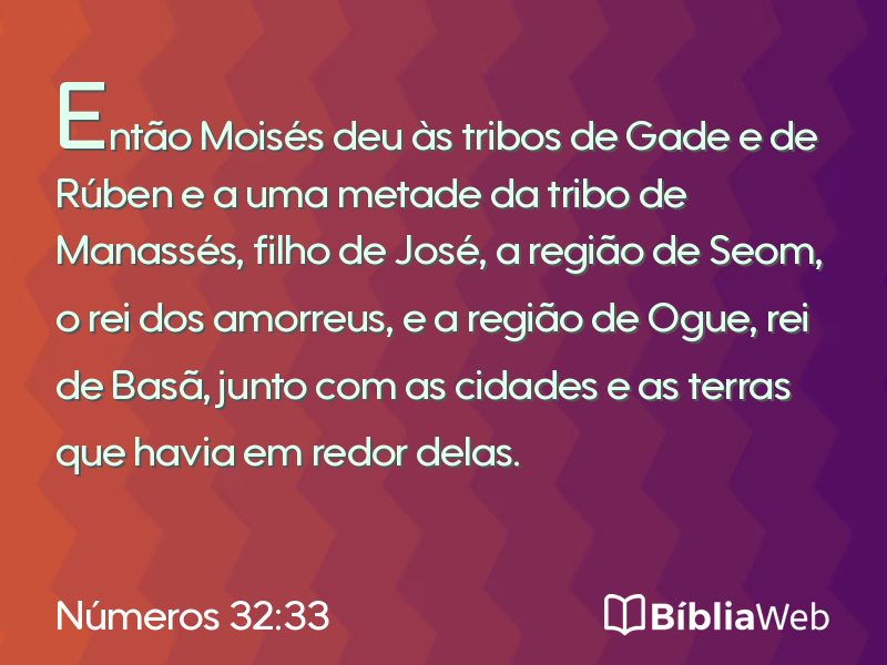 Números 32:33 em imagem para compartilhar