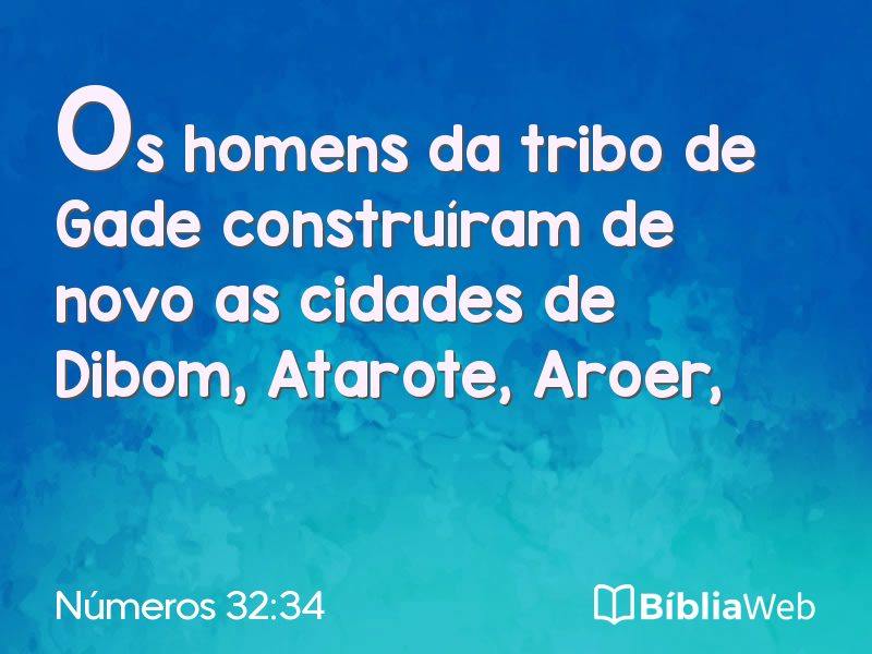 Números 32:34 em imagem para compartilhar