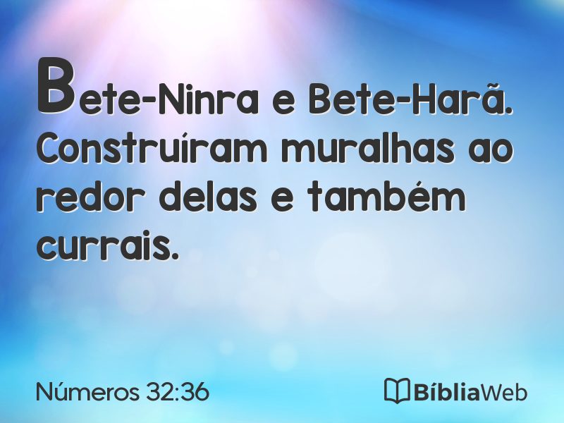Números 32:36 em imagem para compartilhar