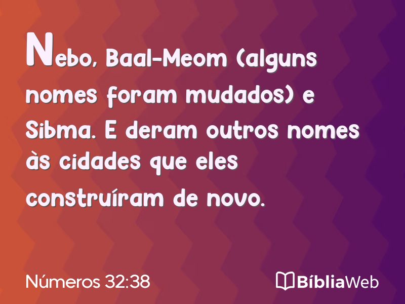 Números 32:38 em imagem para compartilhar