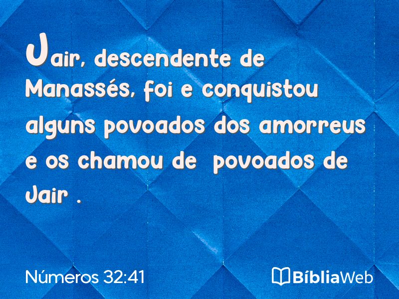 Números 32:41 em imagem para compartilhar