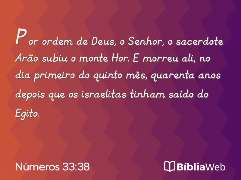 Números 33:38 em imagem para compartilhar