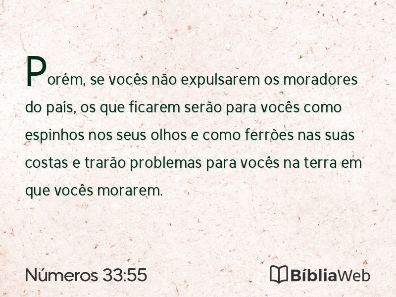 Números 33:55 em imagem para compartilhar