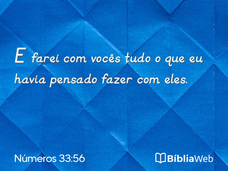 Números 33:56 em imagem para compartilhar