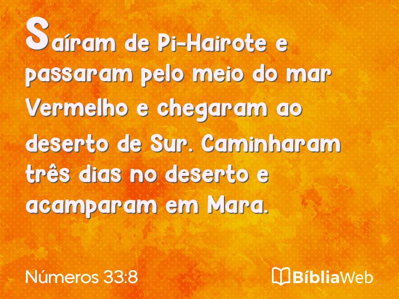 Números 33:8 em imagem para compartilhar