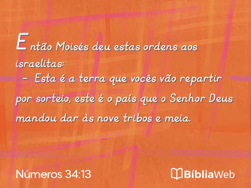 Números 34:13 em imagem para compartilhar