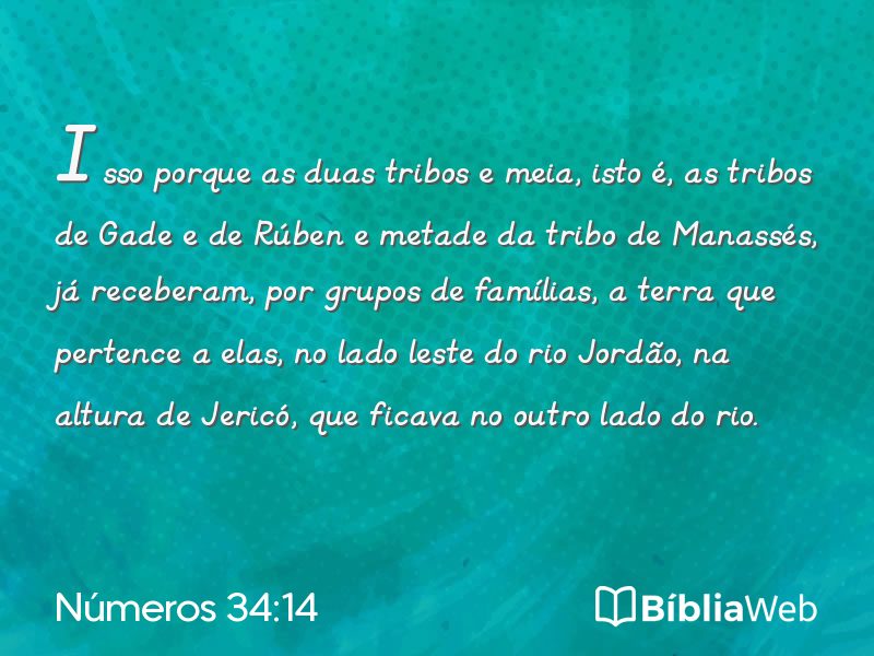 Números 34:14 em imagem para compartilhar