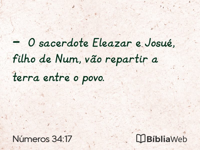 Números 34:17 em imagem para compartilhar
