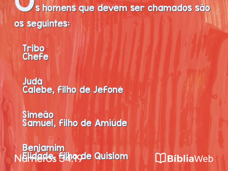 Números 34:19 em imagem para compartilhar