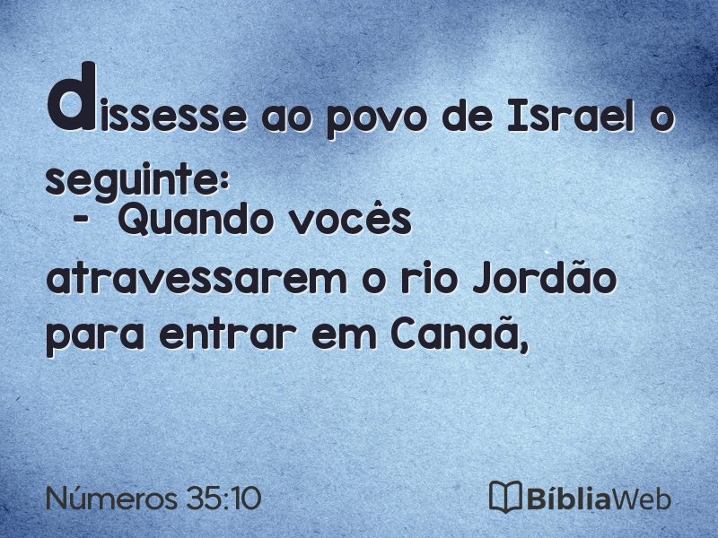 Números 35:10 em imagem para compartilhar