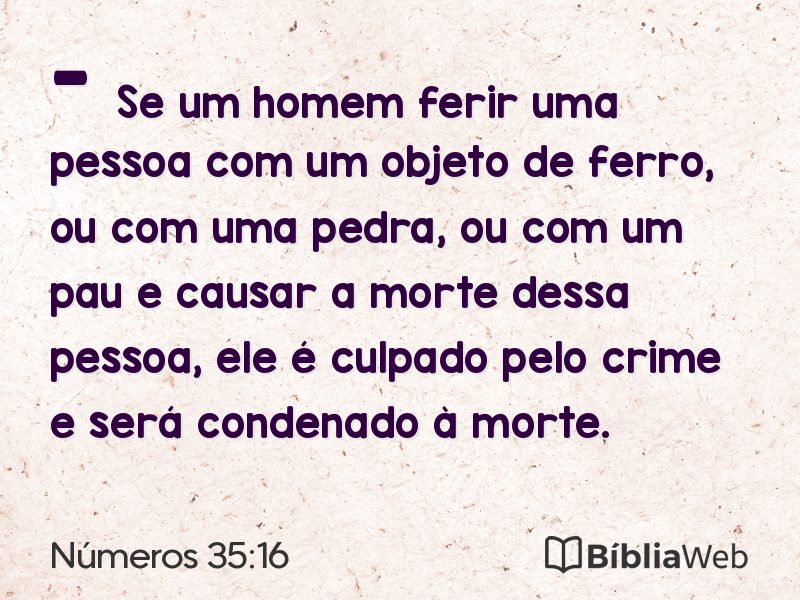 Números 35:16 em imagem para compartilhar