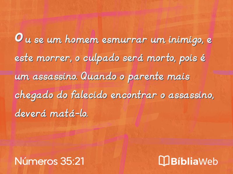 Números 35:21 em imagem para compartilhar
