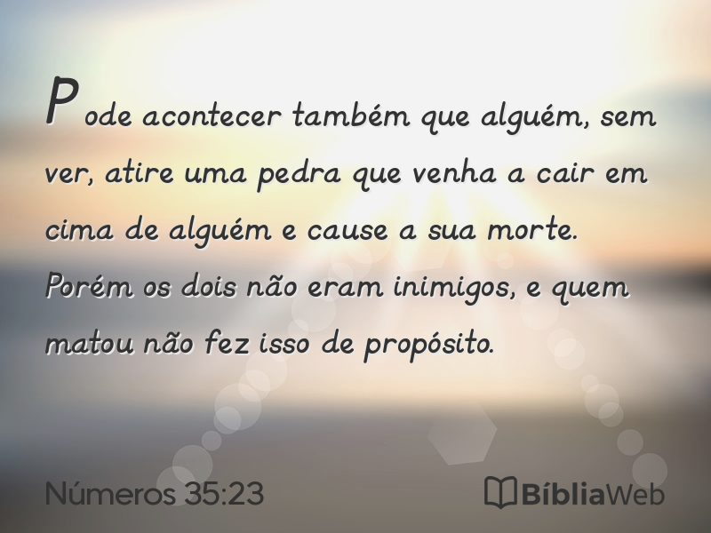 Números 35:23 em imagem para compartilhar