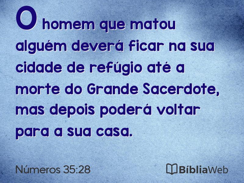 Números 35:28 em imagem para compartilhar