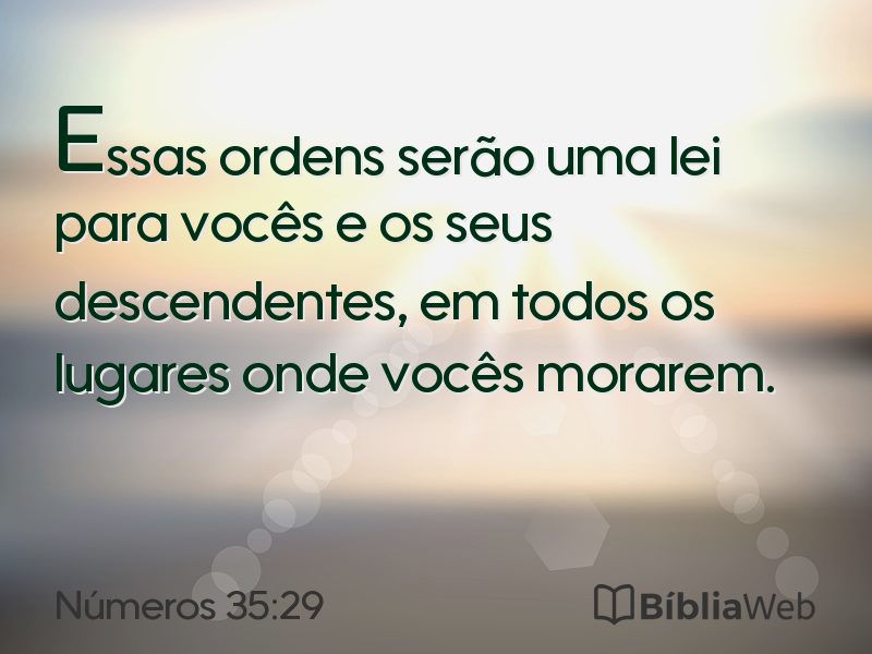 Números 35:29 em imagem para compartilhar
