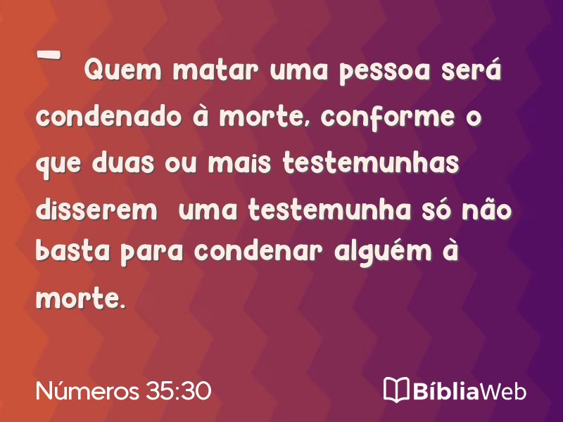 Números 35:30 em imagem para compartilhar