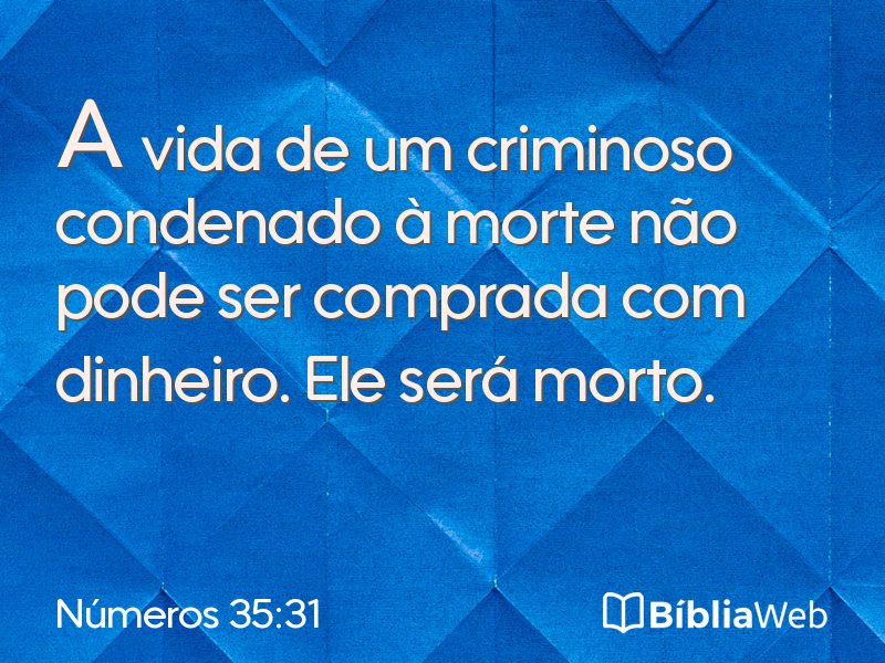 Números 35:31 em imagem para compartilhar