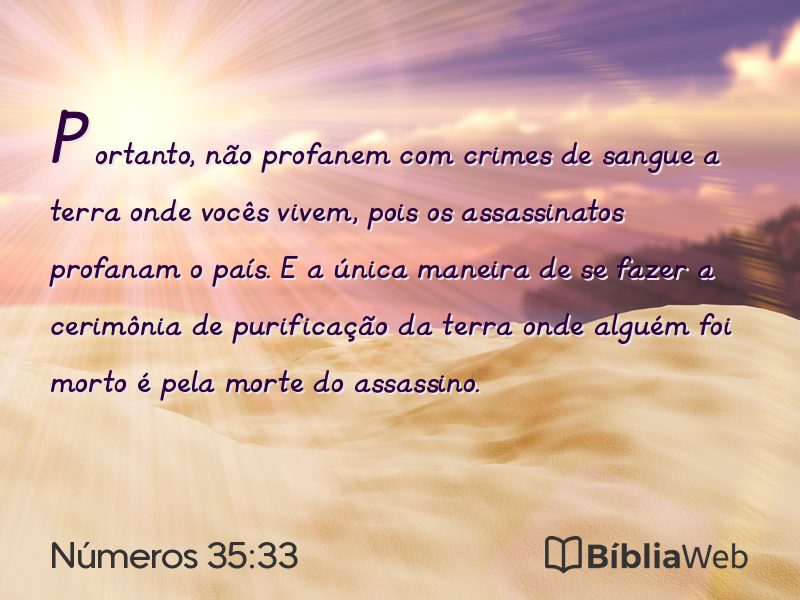 Números 35:33 em imagem para compartilhar