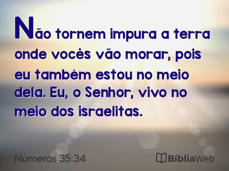 Números 35:34 em imagem para compartilhar