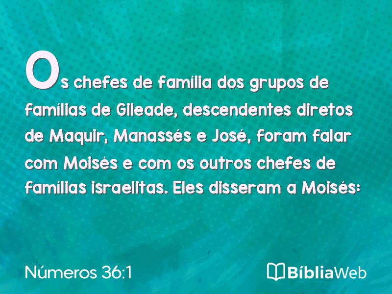 Números 36:1 em imagem para compartilhar