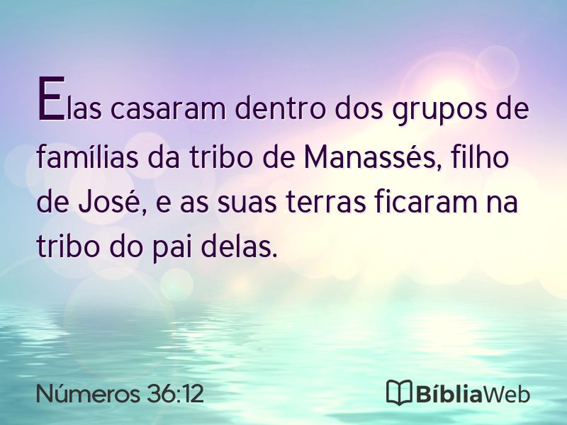 Números 36:12 em imagem para compartilhar