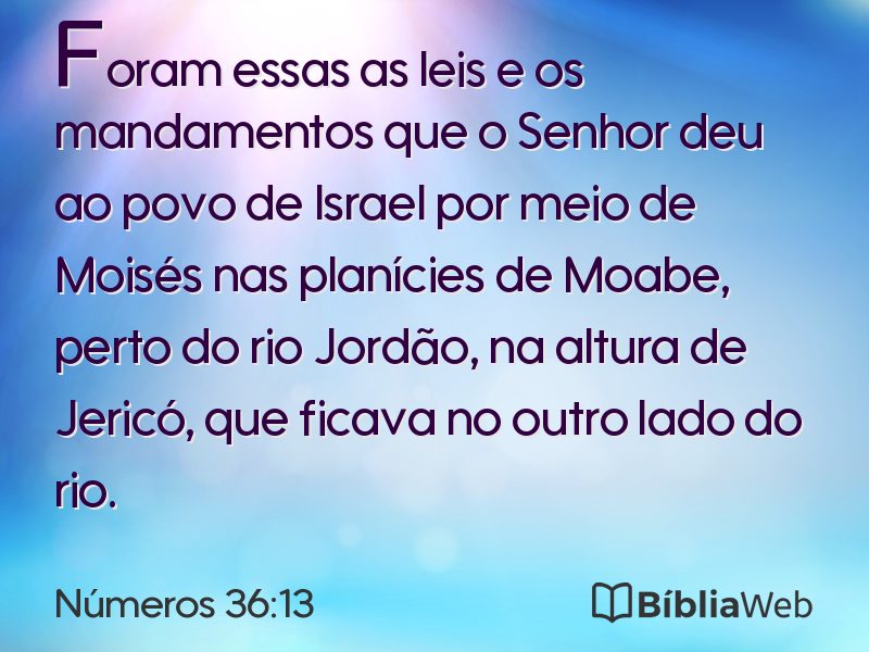 Números 36:13 em imagem para compartilhar
