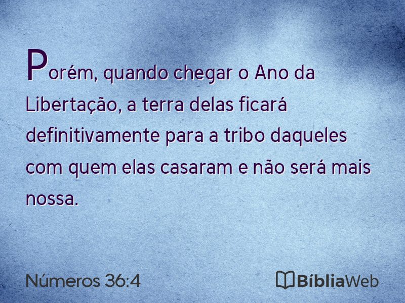 Números 36:4 em imagem para compartilhar