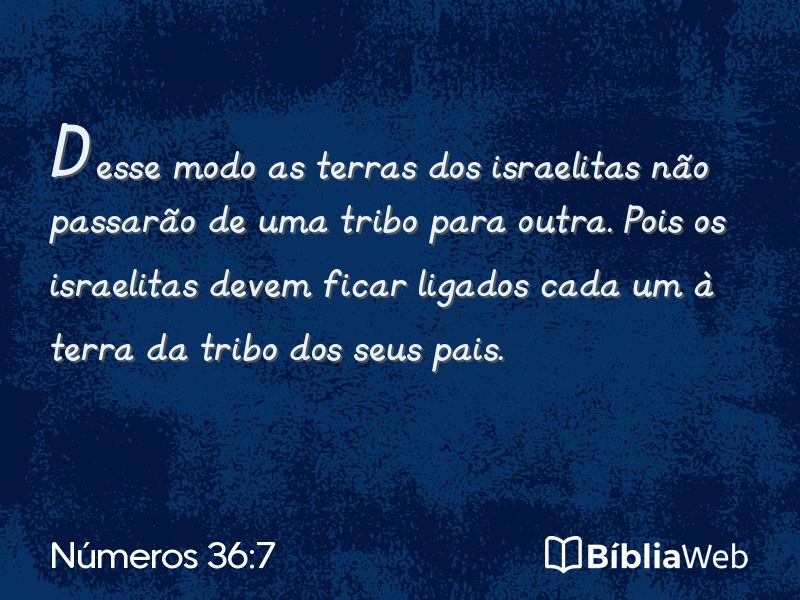 Números 36:7 em imagem para compartilhar