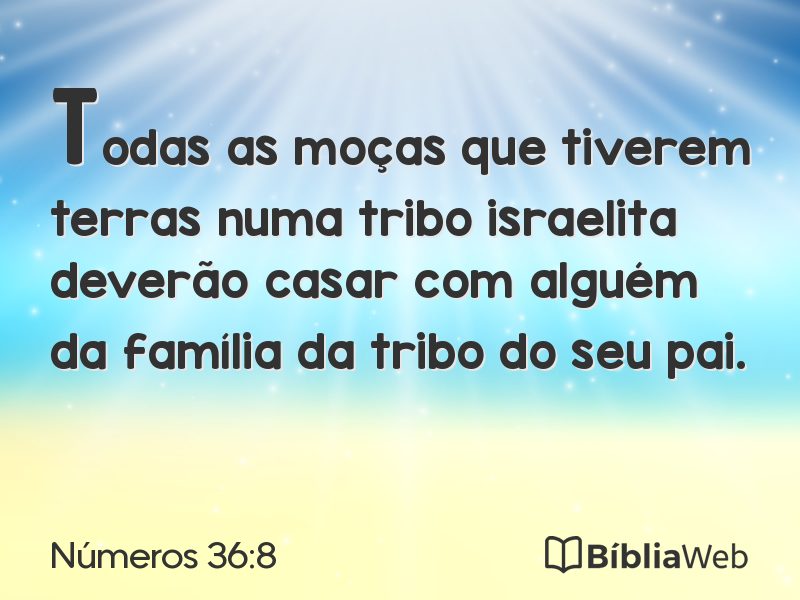 Números 36:8 em imagem para compartilhar