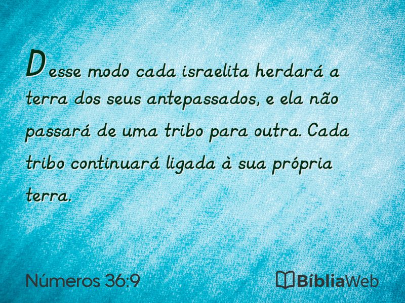 Números 36:9 em imagem para compartilhar