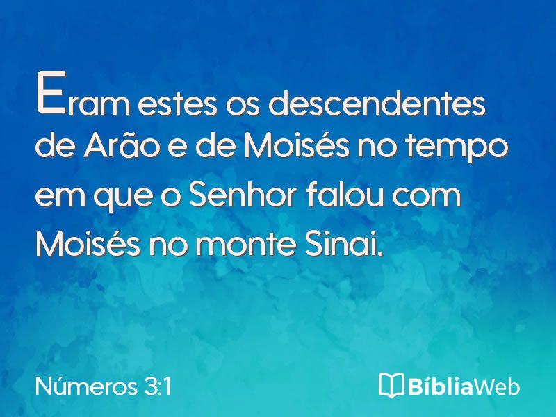 Números 3:1 em imagem para compartilhar