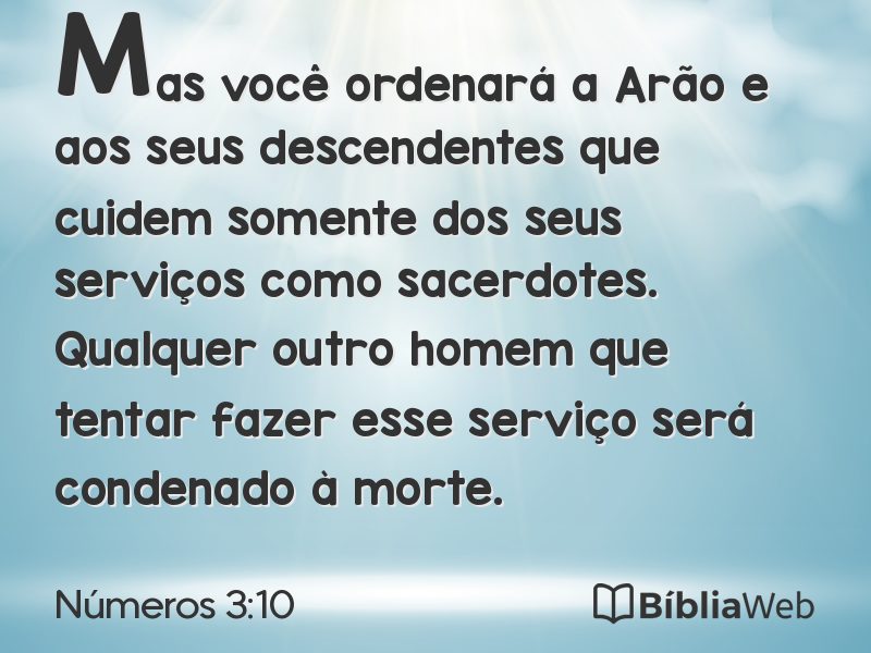 Números 3:10 em imagem para compartilhar