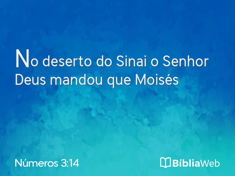 Números 3:14 em imagem para compartilhar