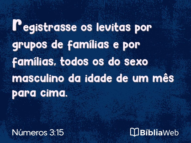 Números 3:15 em imagem para compartilhar