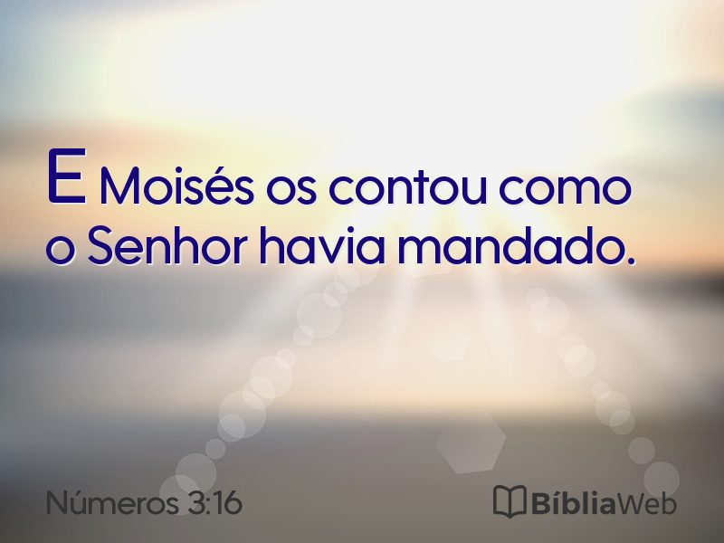 Números 3:16 em imagem para compartilhar