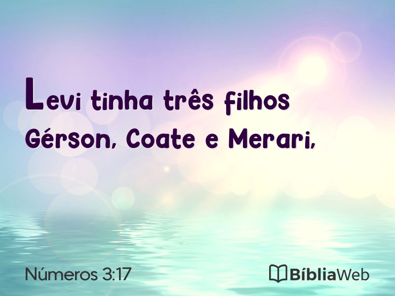 Números 3:17 em imagem para compartilhar