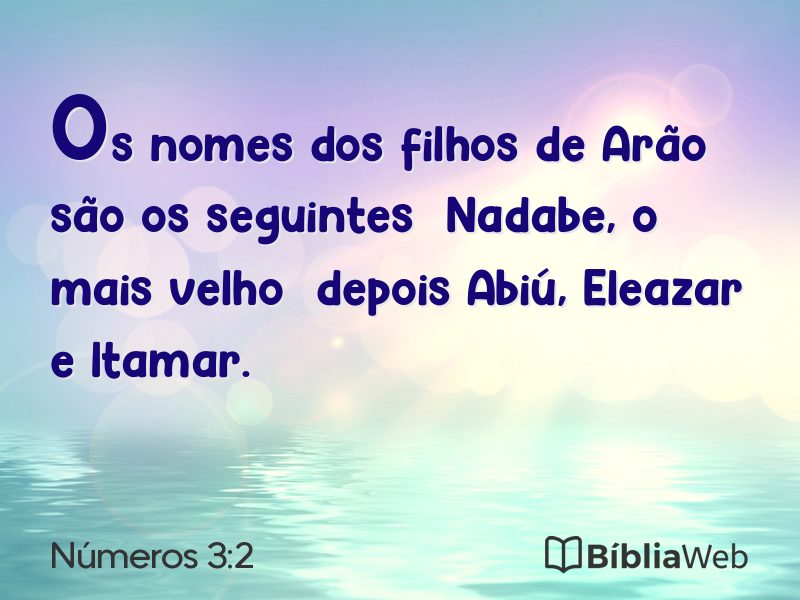 Números 3:2 em imagem para compartilhar