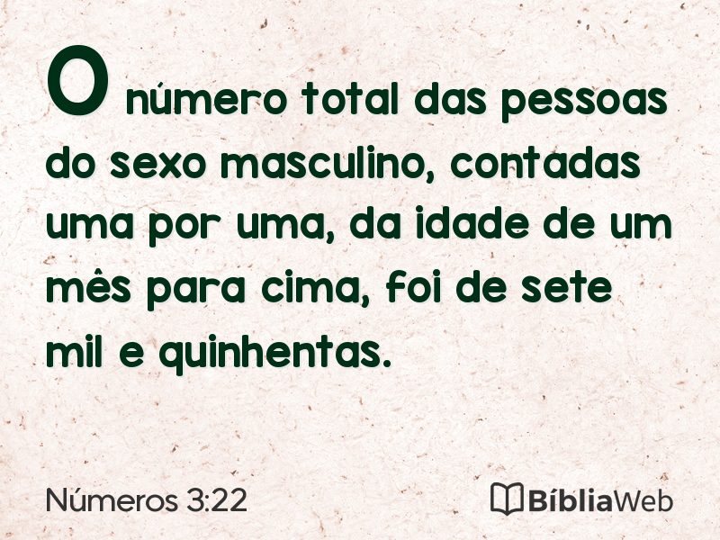 Números 3:22 em imagem para compartilhar