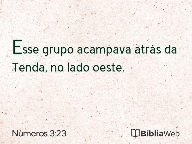 Números 3:23 em imagem para compartilhar