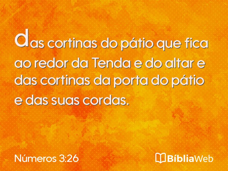 Números 3:26 em imagem para compartilhar