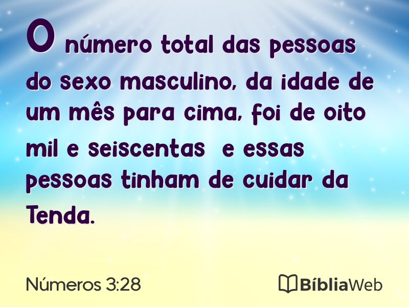 Números 3:28 em imagem para compartilhar