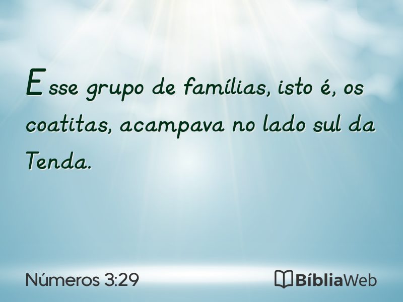 Números 3:29 em imagem para compartilhar