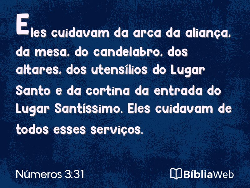 Números 3:31 em imagem para compartilhar