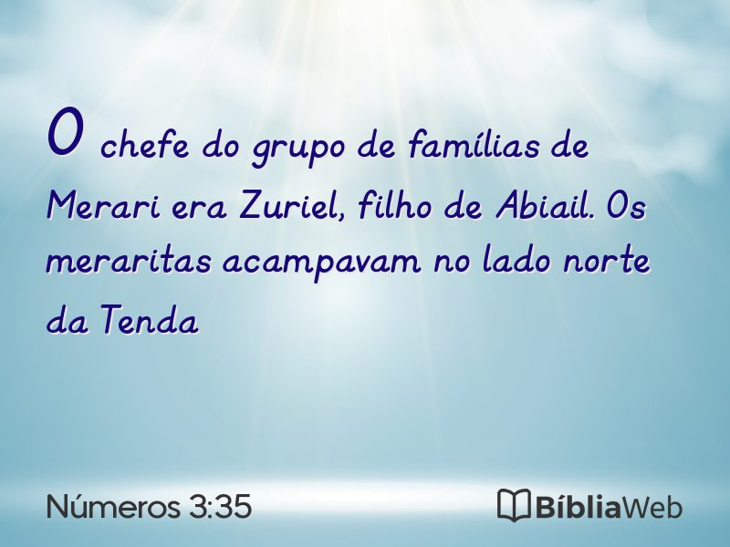 Números 3:35 em imagem para compartilhar